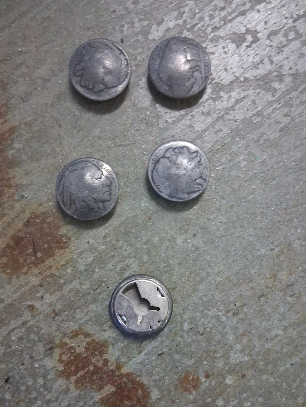 Vintage Metal Shirt Studs - Silver Tone